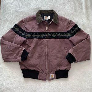 Rare Vintage Carhartt Aztec Southwestern Santa Fe Full-Zip Jacket Purple/Black
